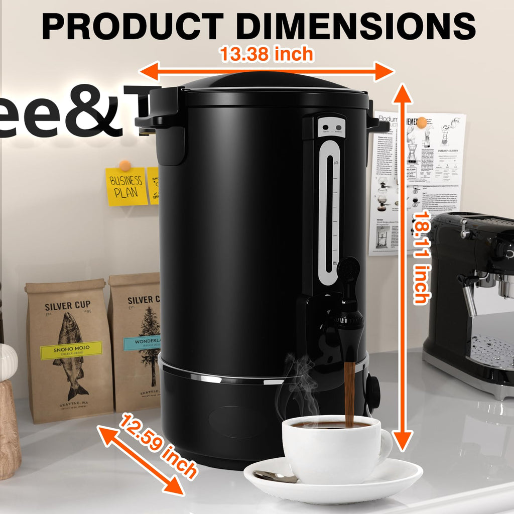 110-Cup Stainless Steel Commercial Coffee Urn D6292