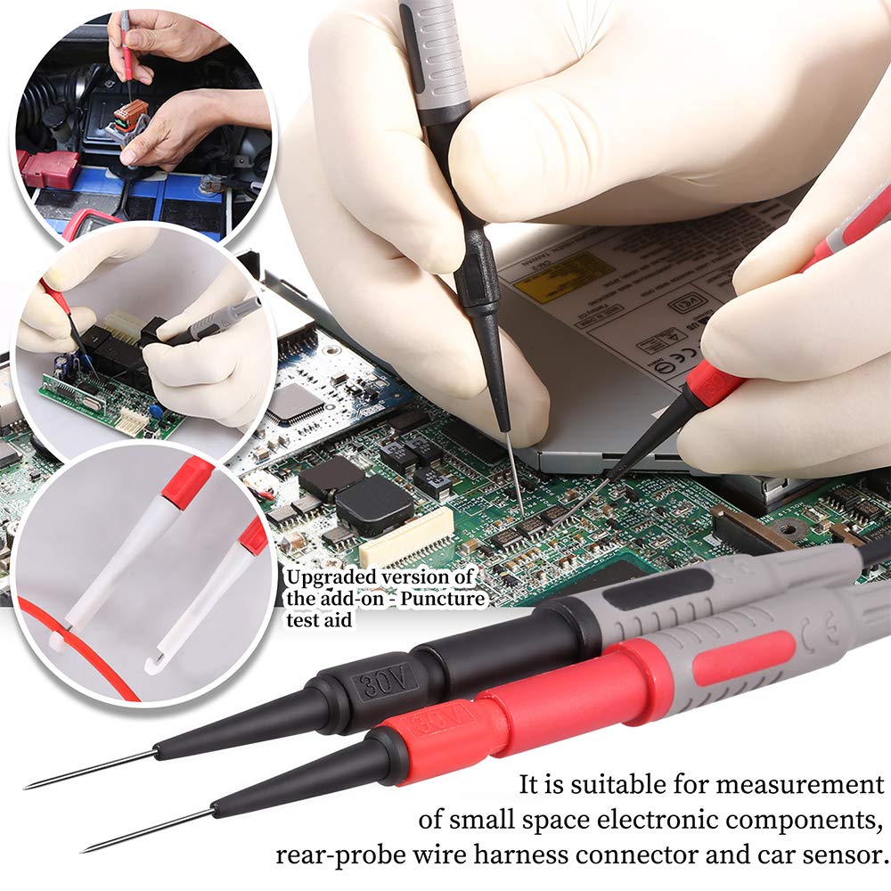 25-Piece Multimeter Leads Kit with Probes, Alligator Clips, Test Hooks and Back Probe Pins V98251