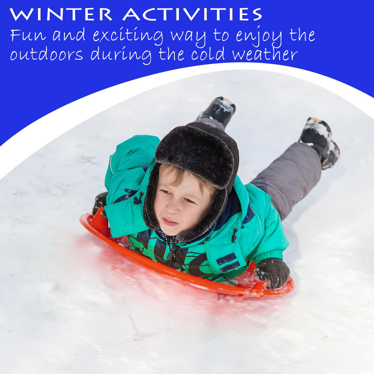 Heavy-Duty Cold Resistant Plastic Snow Sled with Handles U520