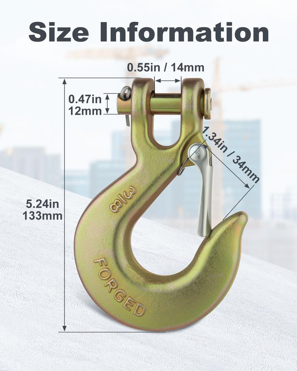 3/8" Clevis Slip Hook with Safety Latch Grade 70 T37915