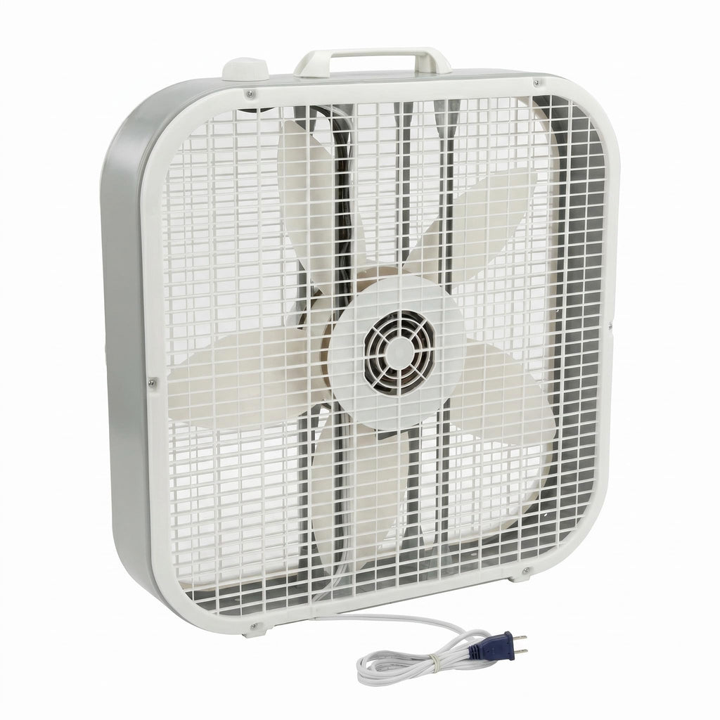 20 Inch 3 Speed White Box Fan D6969