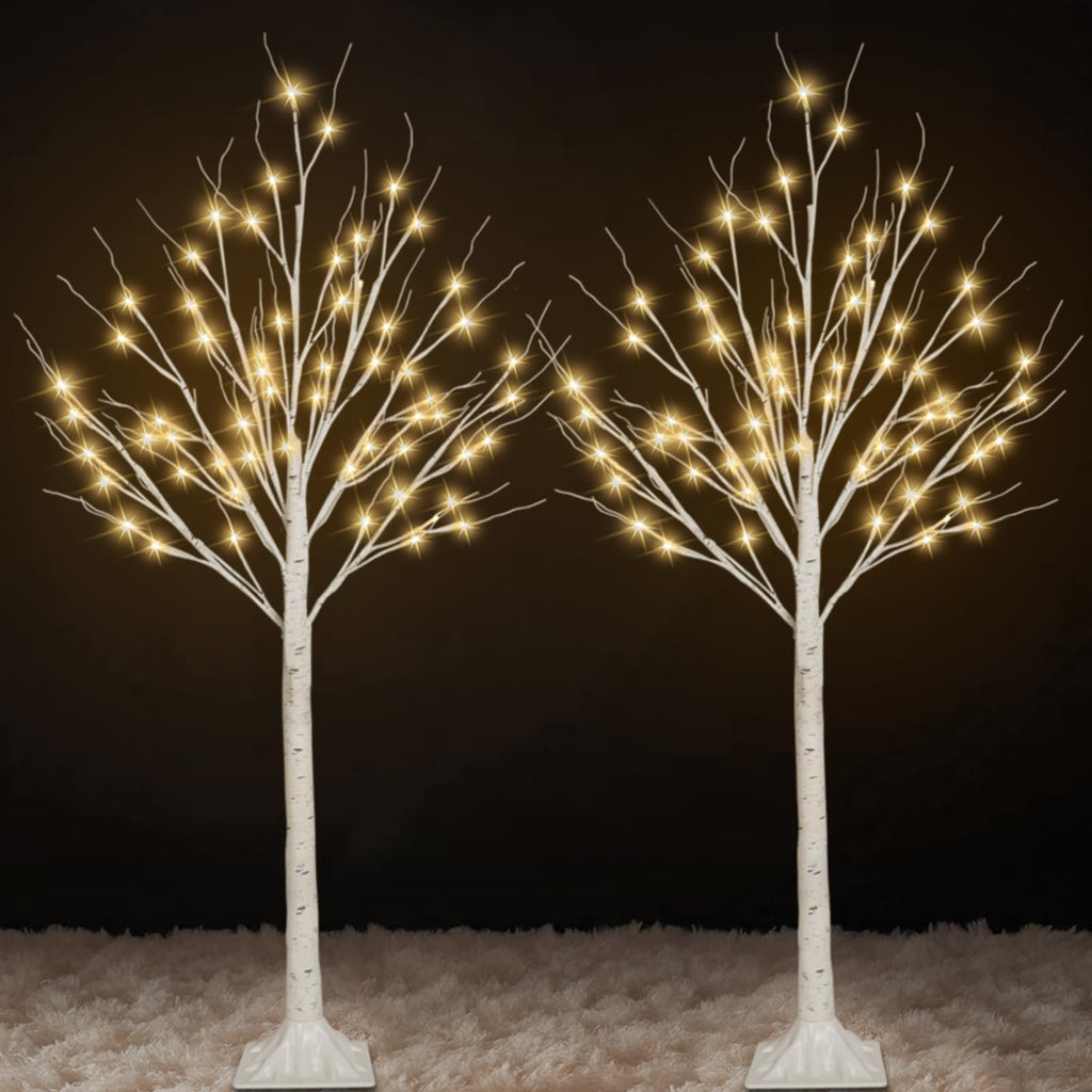 2 Pack 4FT Lighted Birch Trees L88317