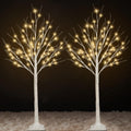 2 Pack 4FT Lighted Birch Trees L88317