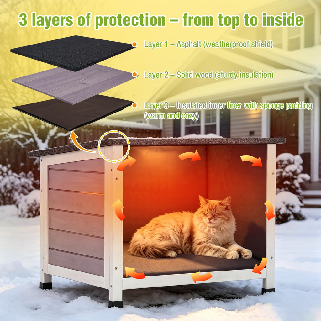 Outdoor Cat House with Insulated Liner Z4281