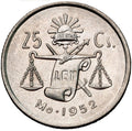 1950-1953 25 Centavos Silver Mexican Coin A51570