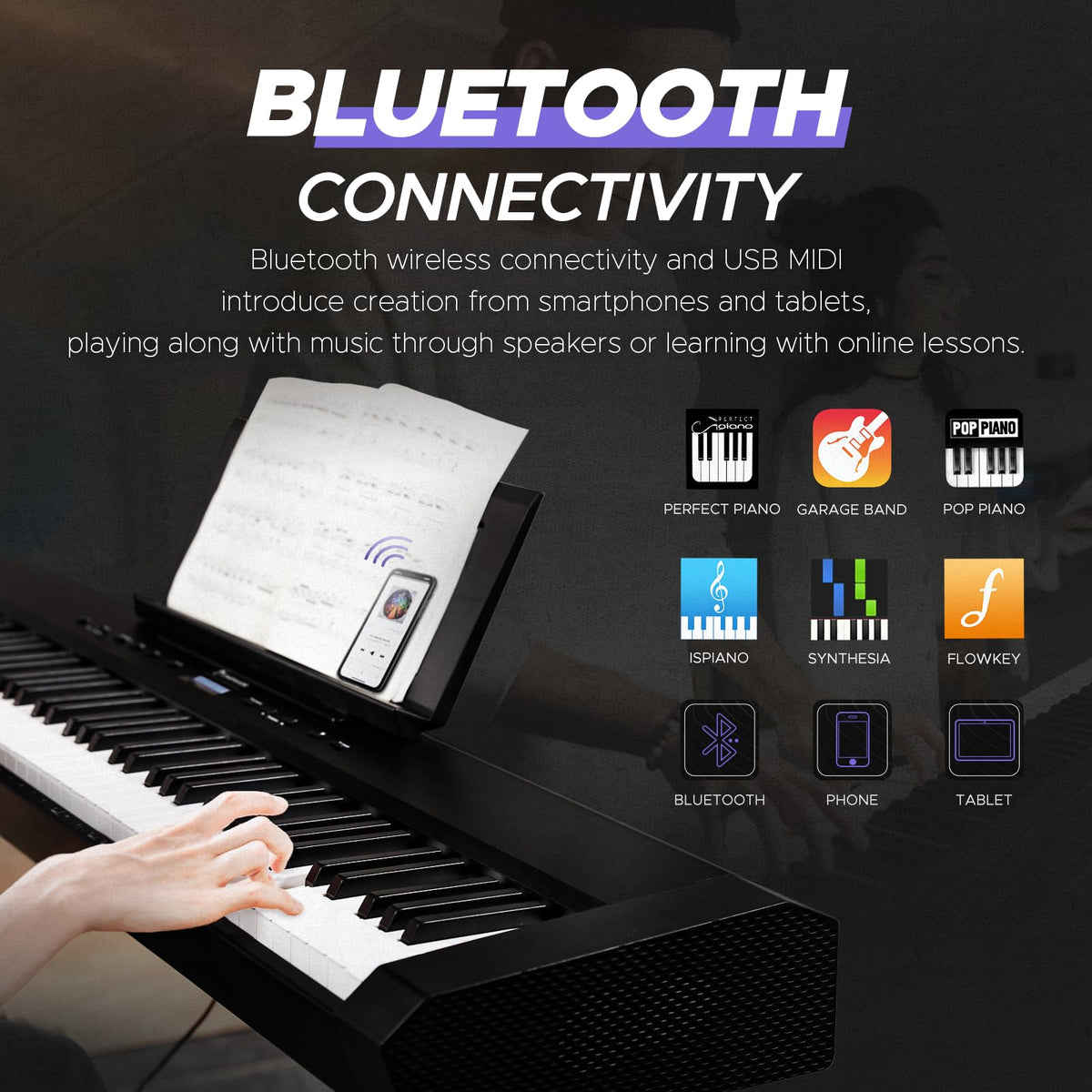 88 Key Full-Weighted Digital Piano with Triple Pedal W9090