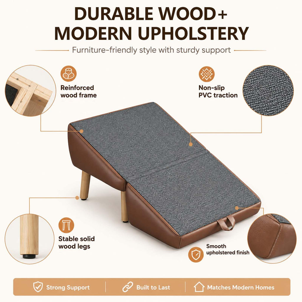 16" H Foldable Wooden Pet Stairs Z461