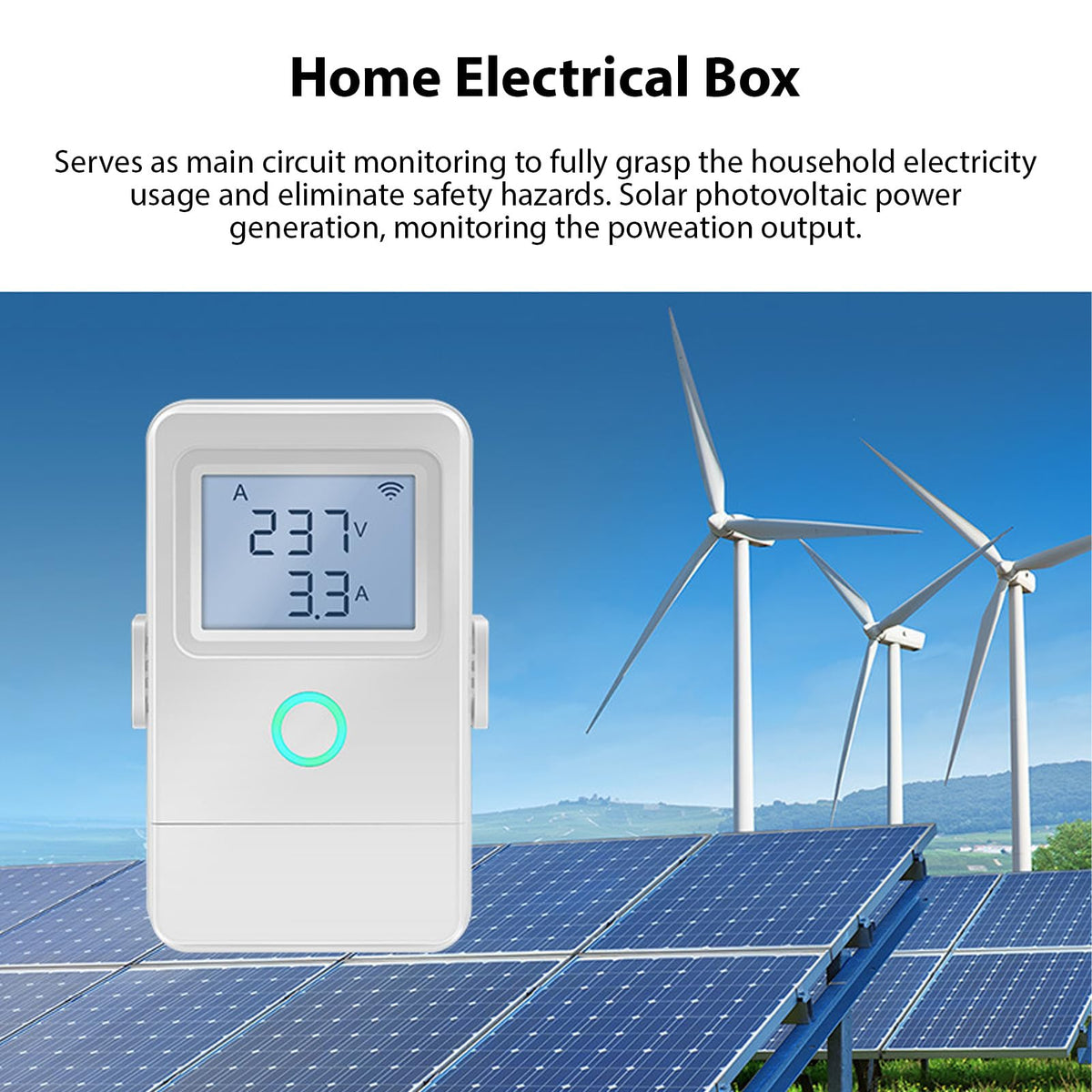 Wi Fi Real Time Electricity Usage Monitor with 3 100A Clamps X593815