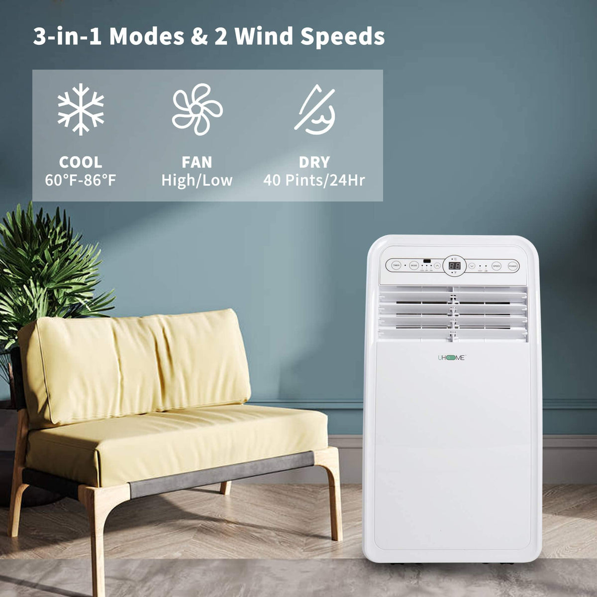 8000 BTU White Portable Air Conditioner J844424