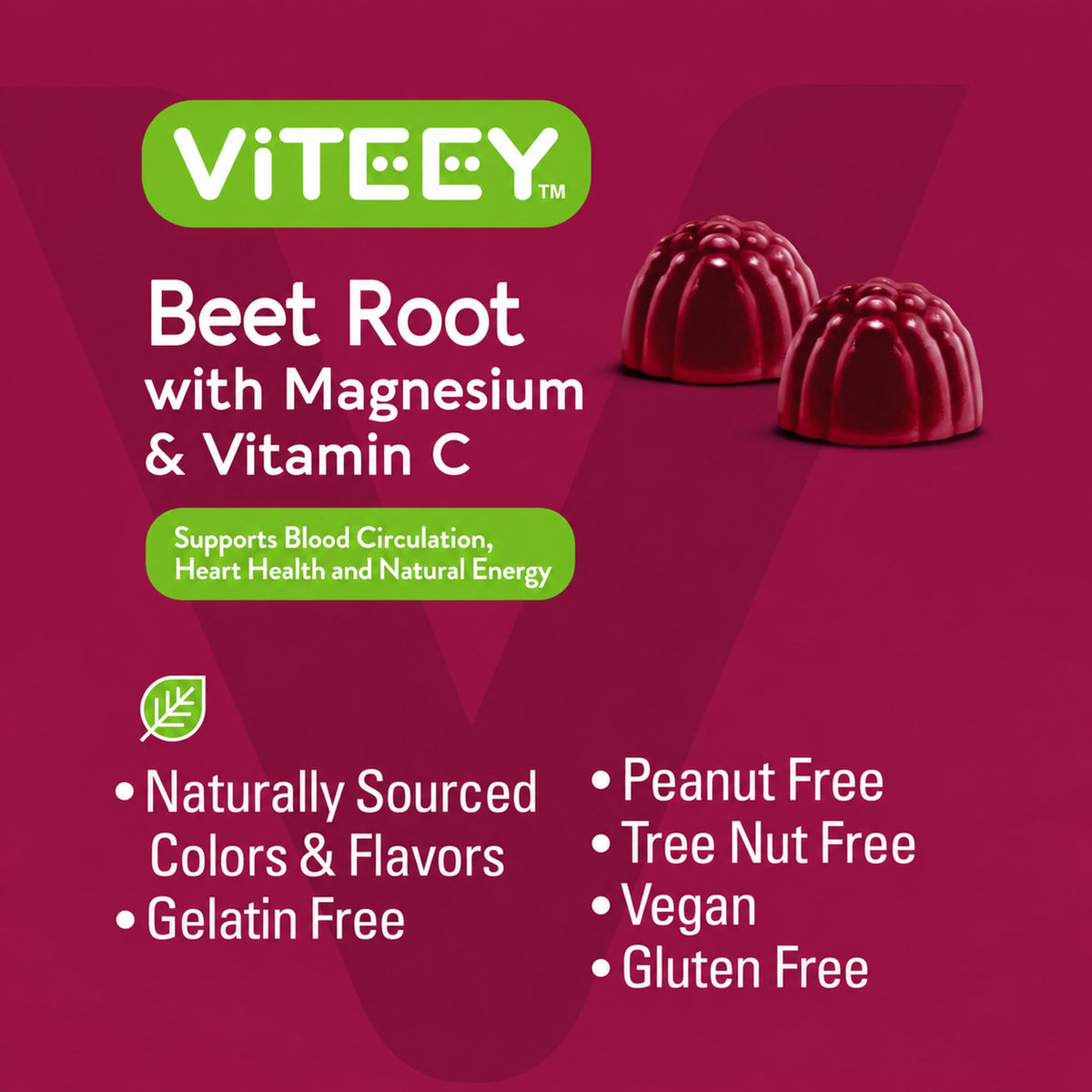 Beet Root Gummies with Magnesium & Vitamin C U9903
