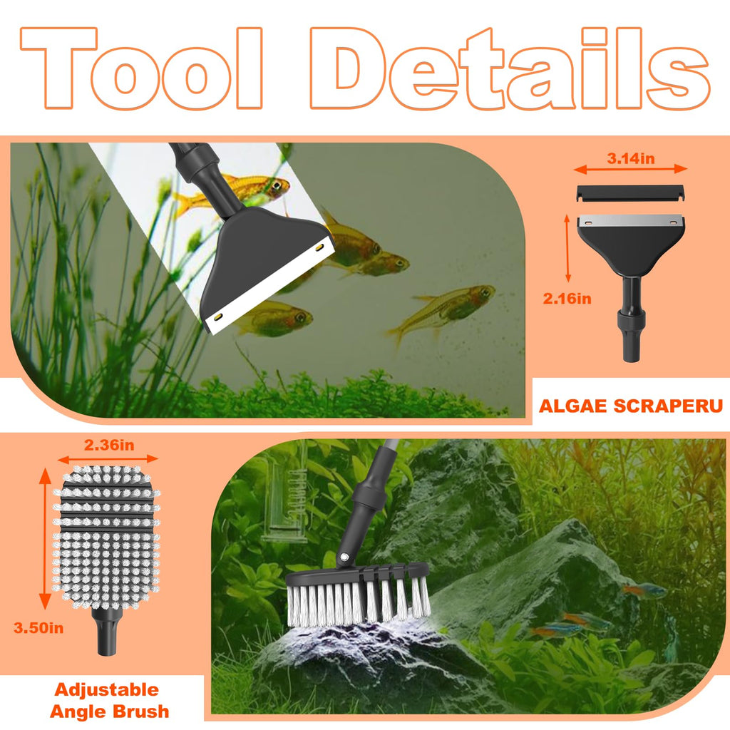 7-in-1 Aquarium Cleaning Tool with Telescopic Handle S41270