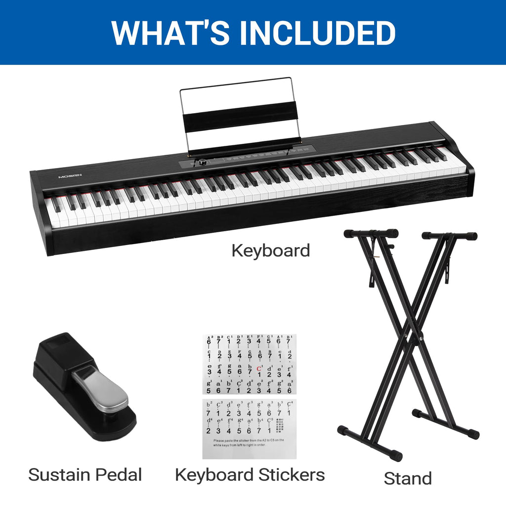 88-Key Weighted Digital Piano with X Stand and Sustain Pedal D940583
