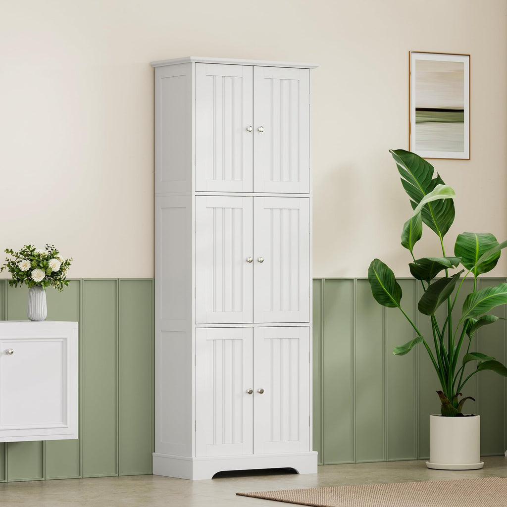 63.2" Tall Bathroom Storage Cabinet with 6 Doors F81378