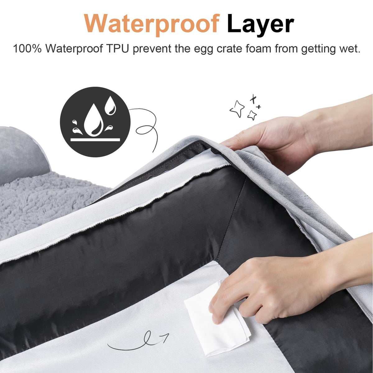 Light Grey 36 x 27 Inch Orthopedic Dog Bed R59789