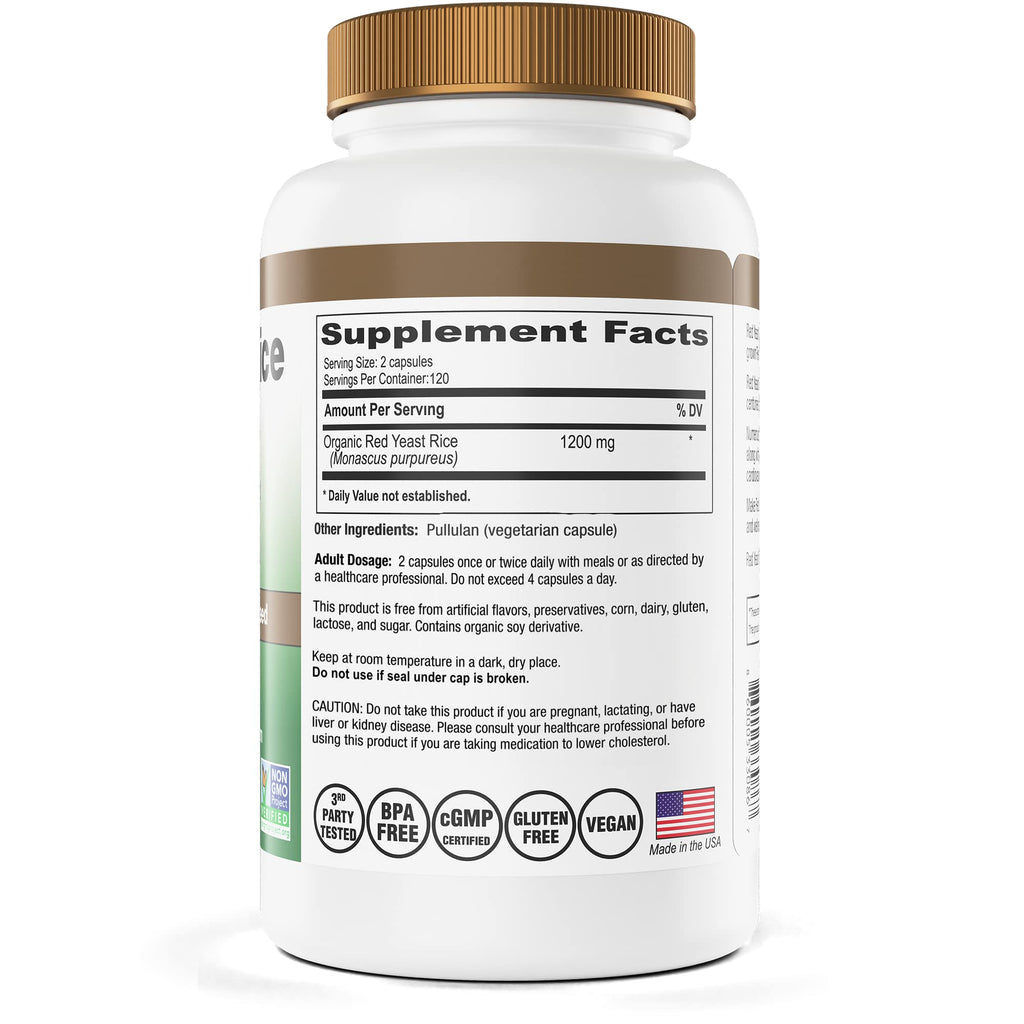 Red Yeast Rice 1200 mg 240 Capsules T99420