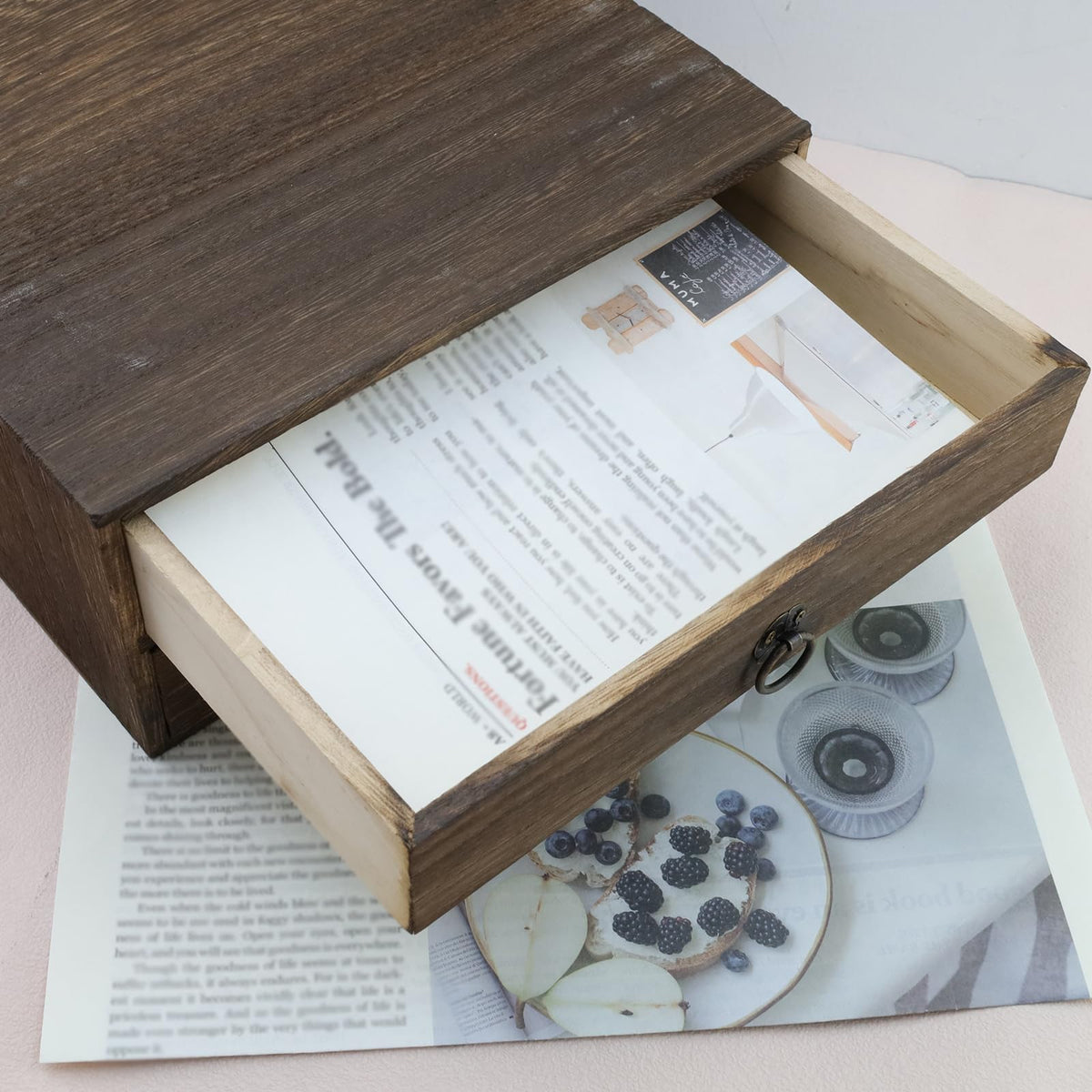 Wooden Desk Organizer with Drawer U139846