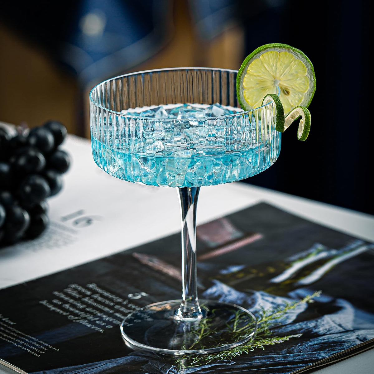 12 Pcs 10oz Acrylic Stem Cocktail Glassware Set R462012