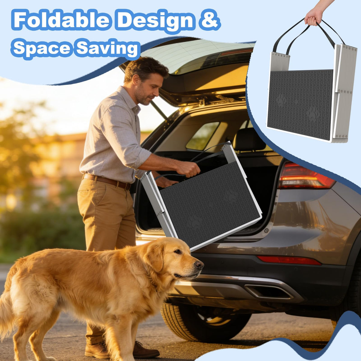 5-Step Foldable Non-Slip Plastic Dog Steps J5092