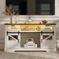 TV Stand with Storage Cabinet and Sliding Barn Doors L5361
