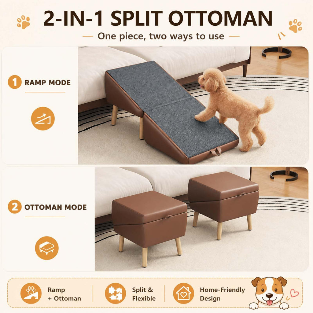 16" H Foldable Wooden Pet Stairs Z461