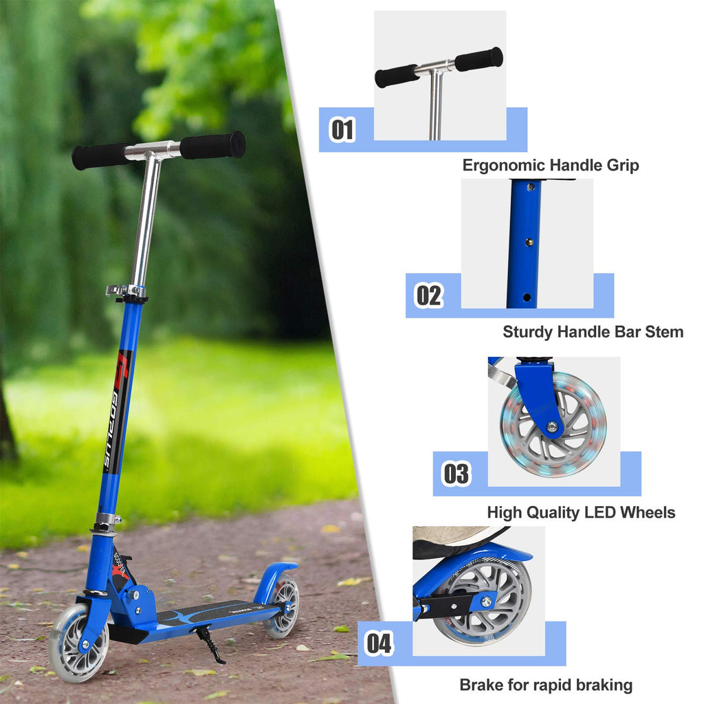Folding Kick Scooter with 2 Flash Wheels X11861