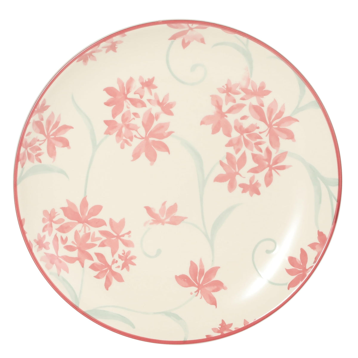 12-Piece Matte Stoneware Dinnerware Set with Pink Floral Pattern E352
