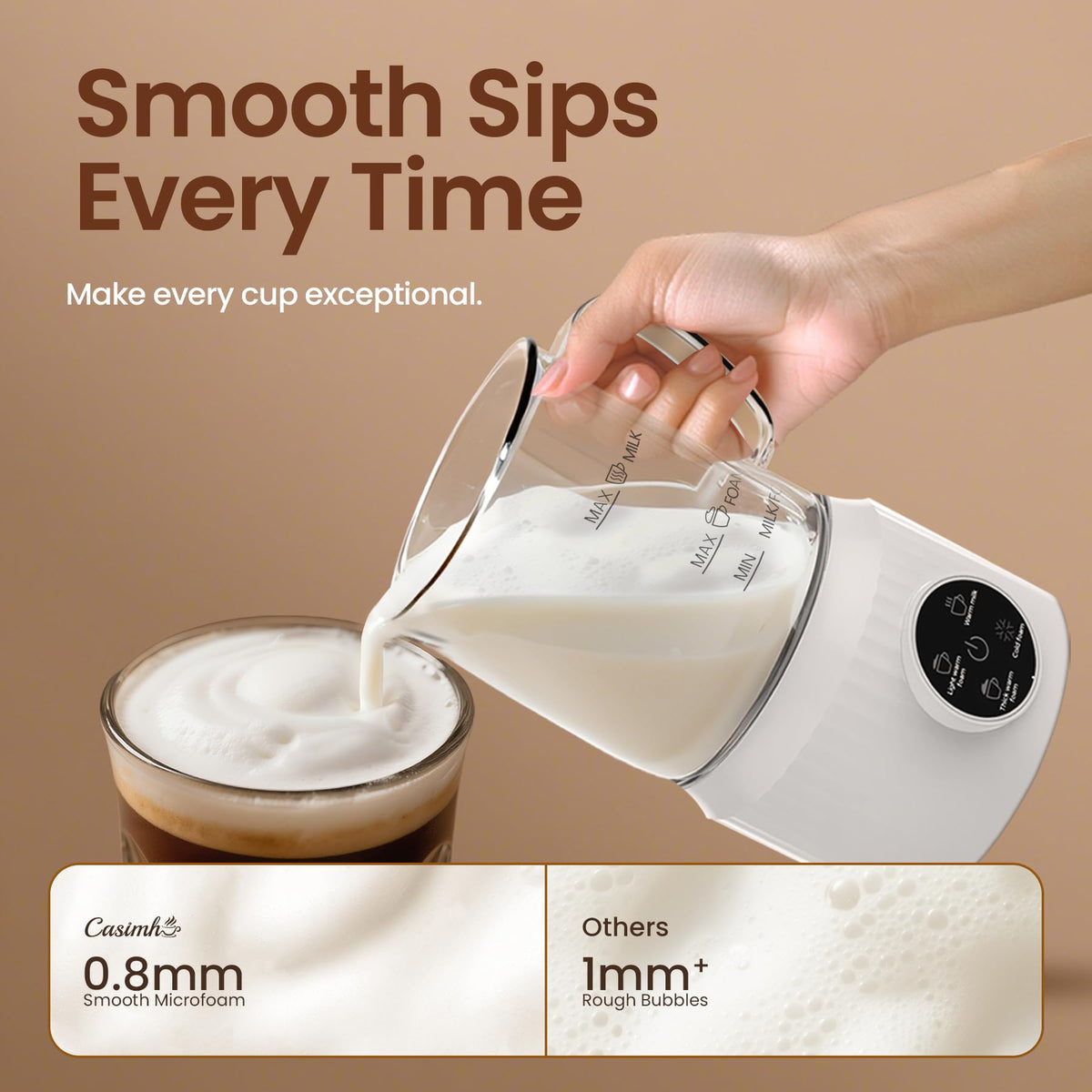 4-in-1 Electric Milk Frother and Steamer 13.52oz X7558