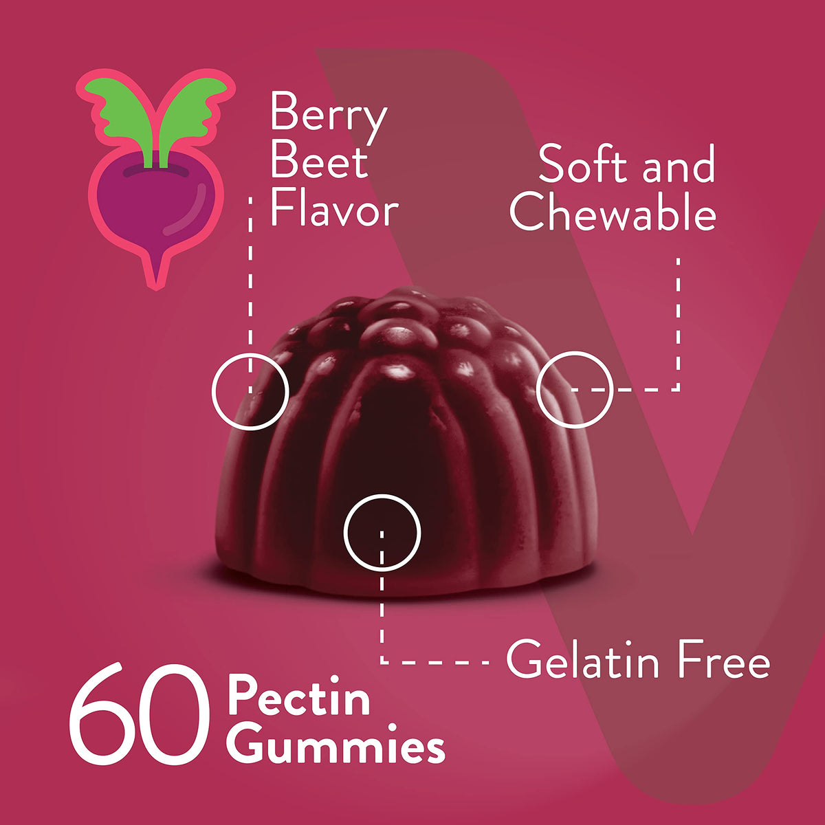 Beet Root Gummies with Magnesium & Vitamin C U9903