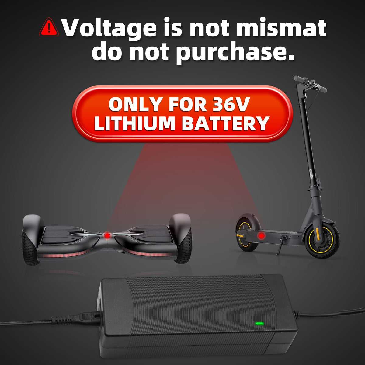 42V 1A Electric Scooter Charger with 4 Plugs Q6108