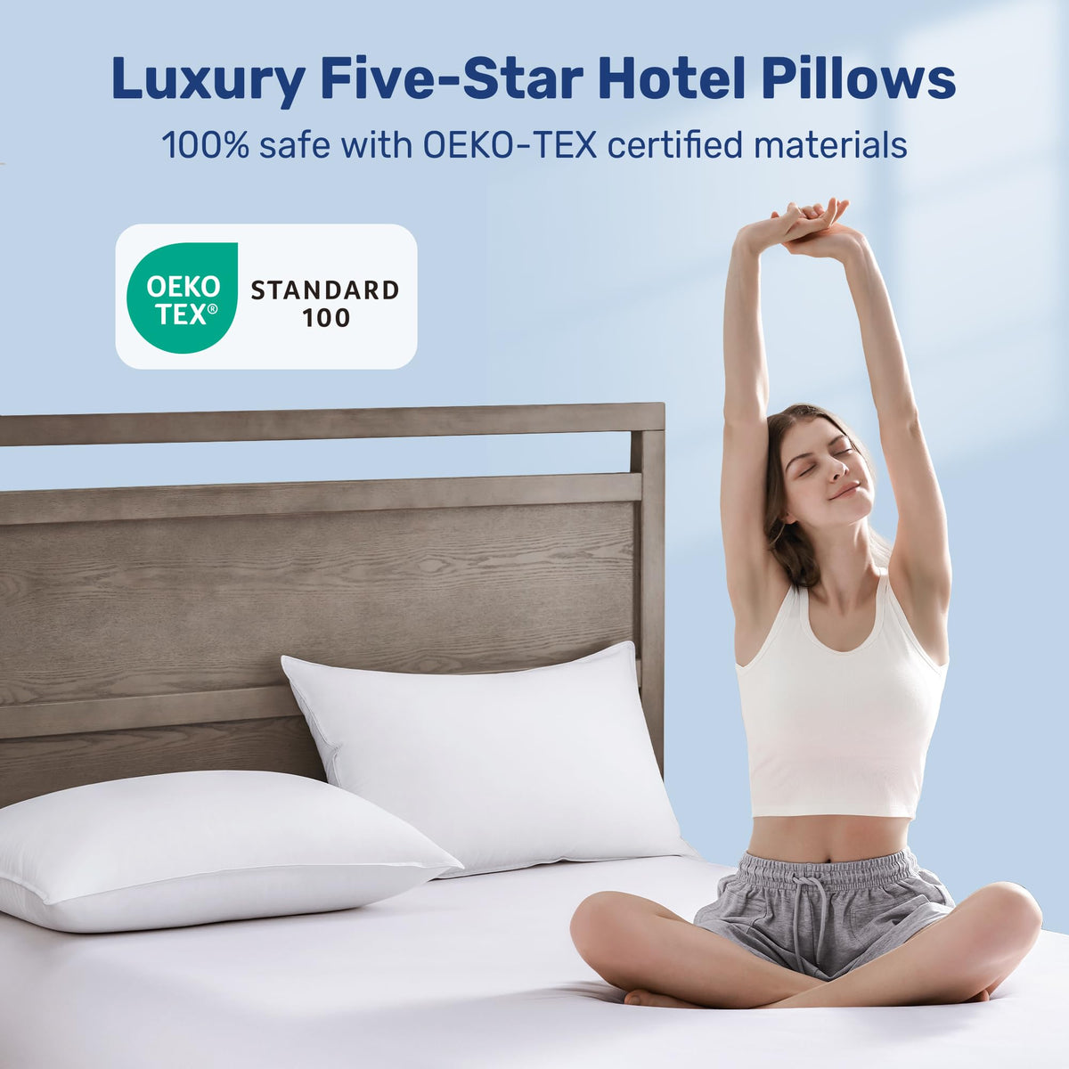 King Size 100% Cotton Down Alternative Pillows Set of 2 V880607