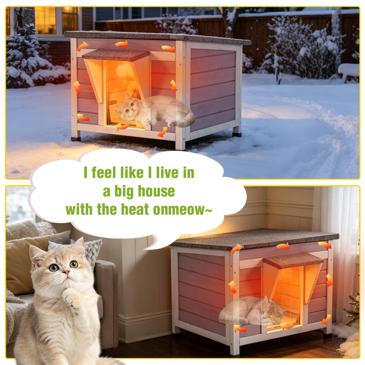 Outdoor Cat House with Insulated Liner Z4281