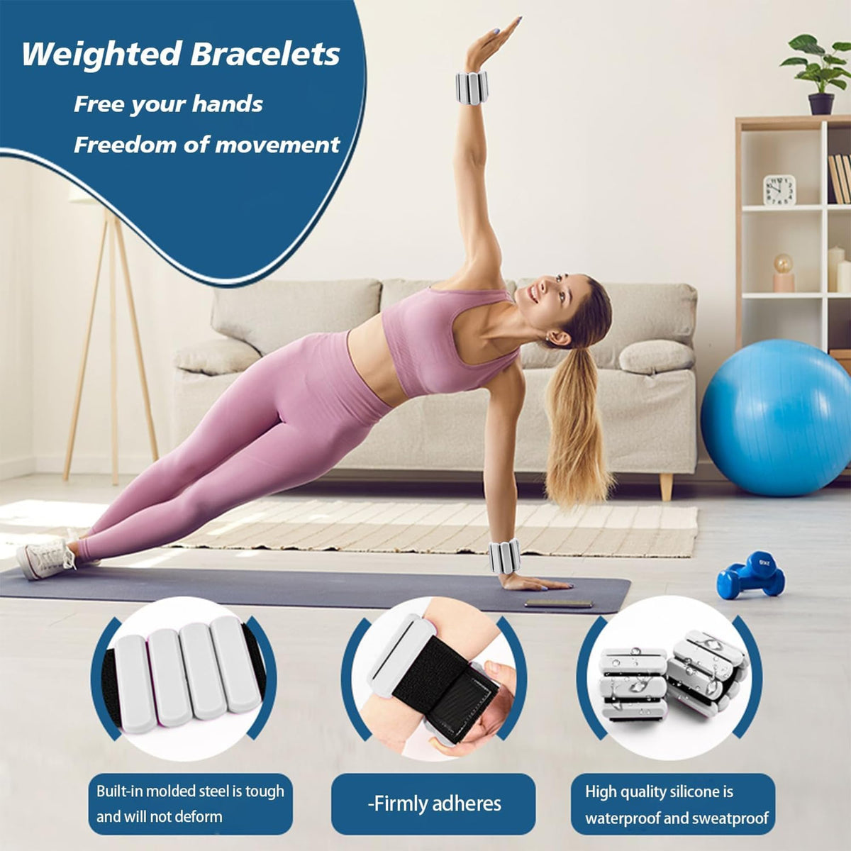 Adjustable Silicone Wrist and Ankle Weights Set of 2 N315700