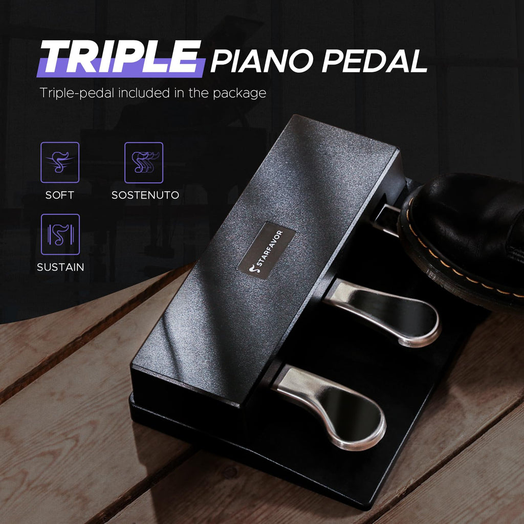 88 Key Full-Weighted Digital Piano with Triple Pedal W9090
