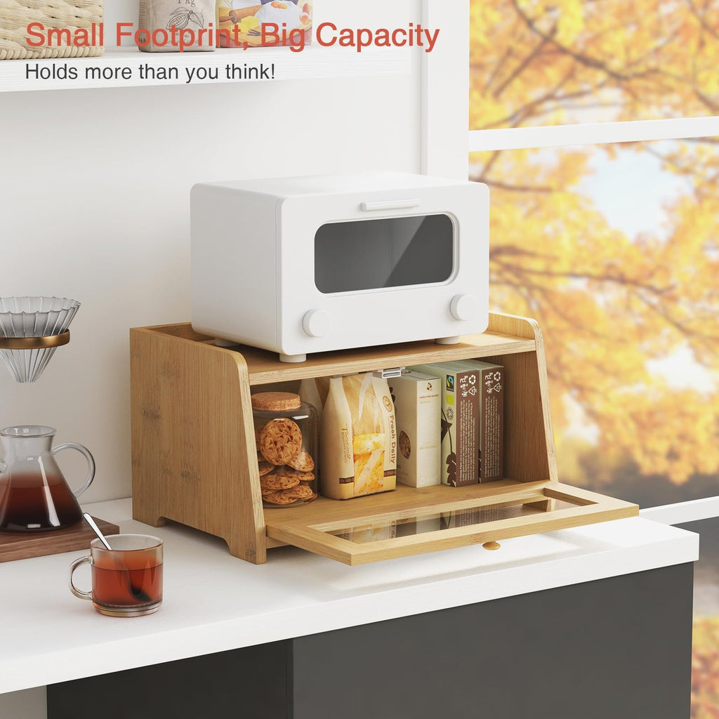 Wood Bread Box with Window Y685