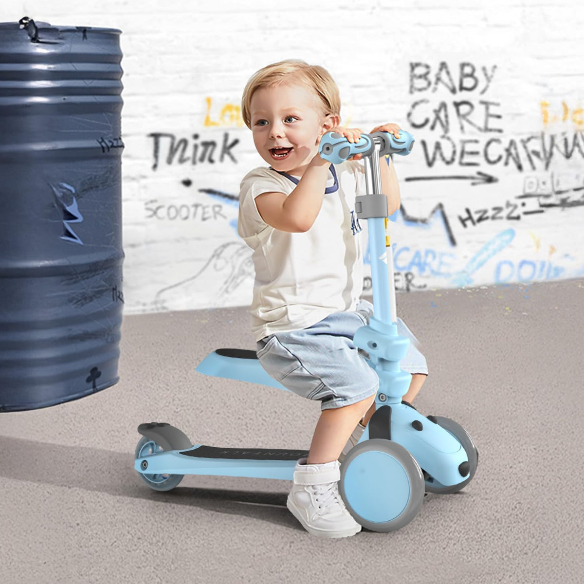 Kids 3 Wheels Scooter with Adjustable Heights and LED Wheels F20269