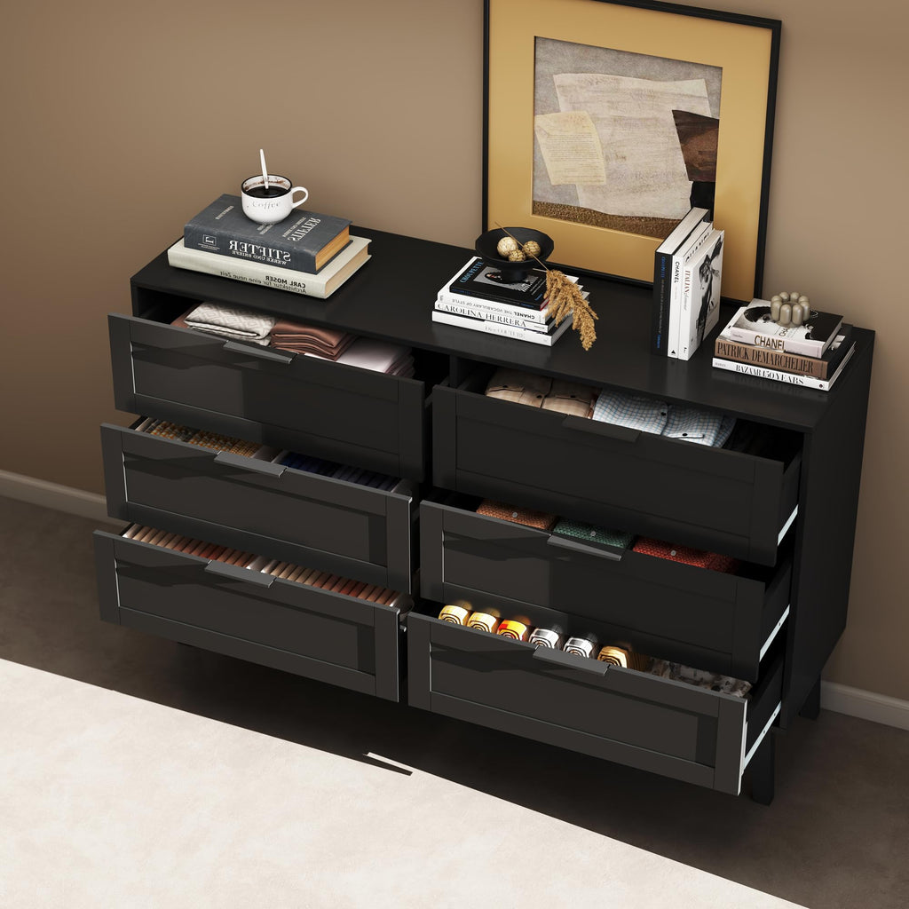Black 6 Drawer Dresser R18947