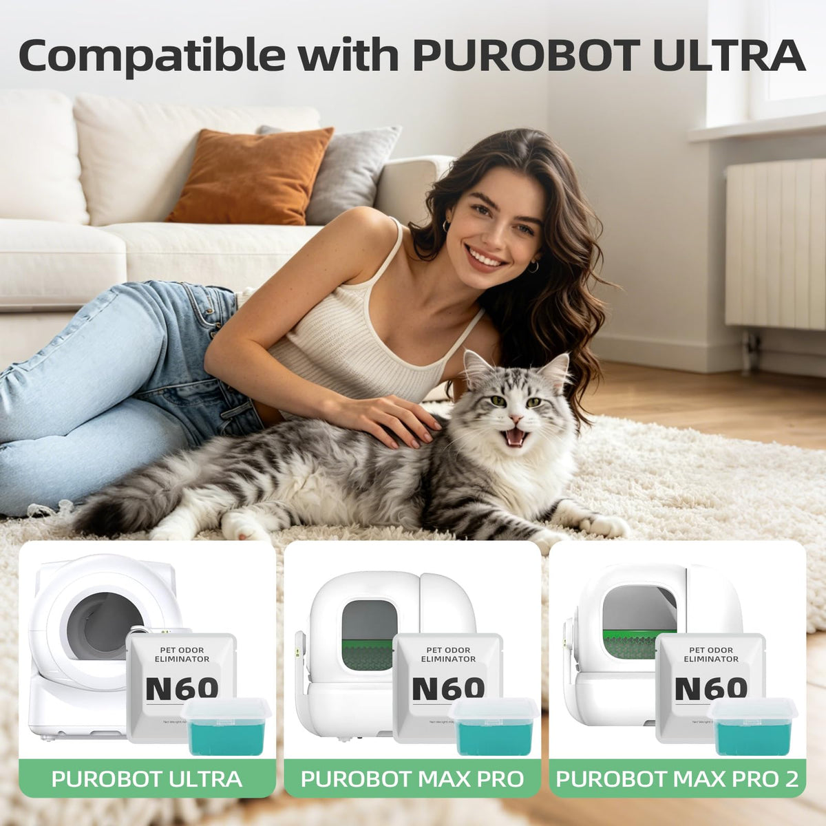 6 pack Cat Litter Box Odor Eliminator T270