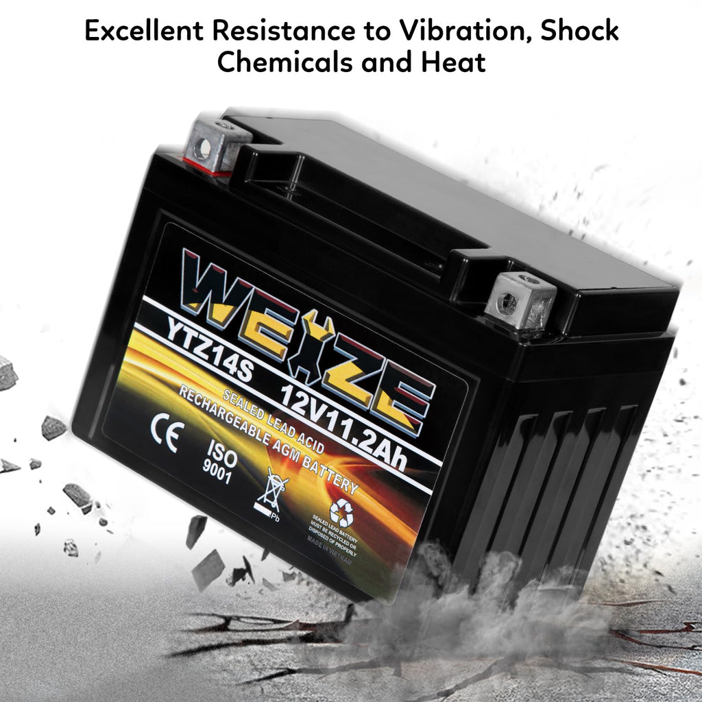 12V 11.2AH 230CCA Maintenance Free Sealed AGM Motorcycle Battery N758997