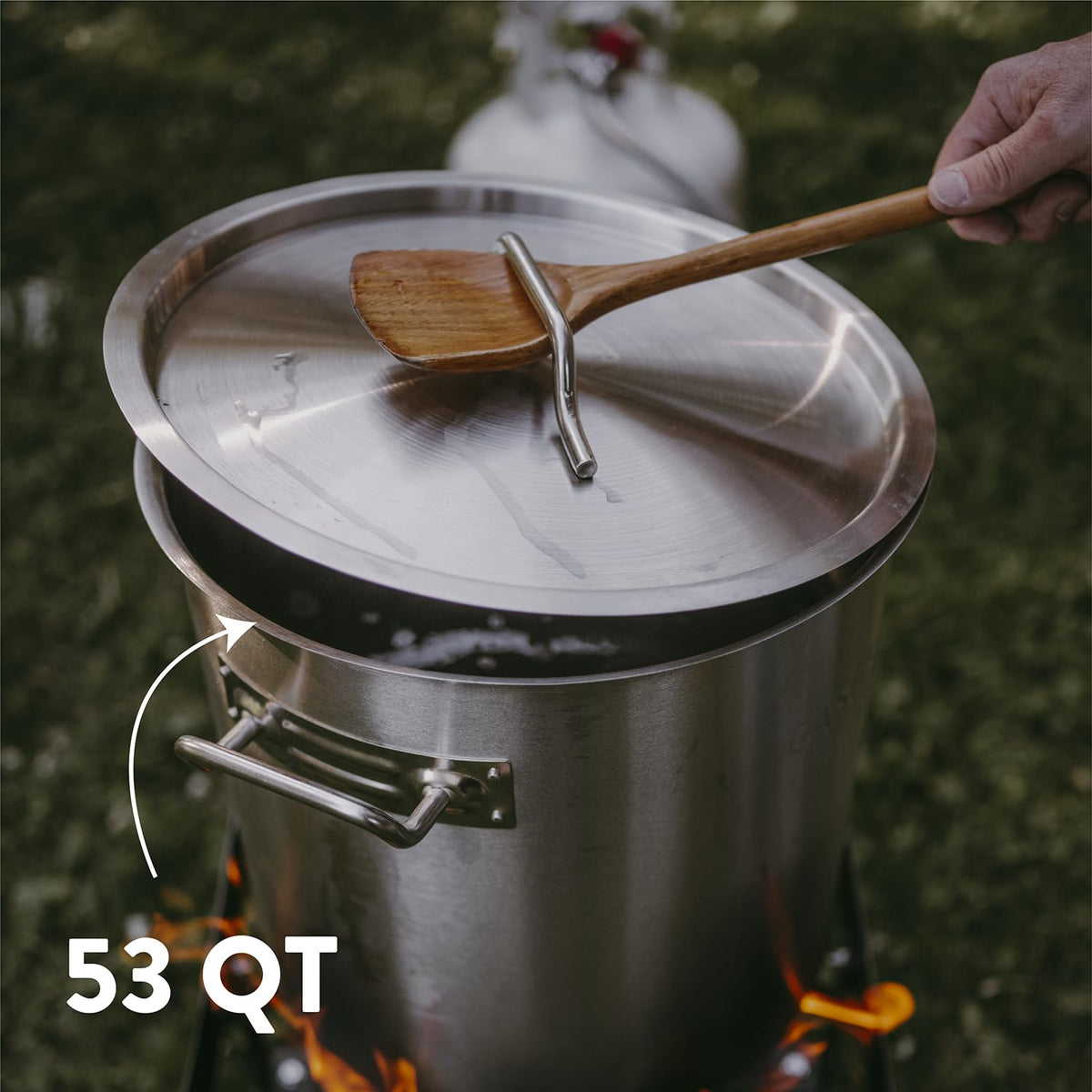 Stainless Steel 53qt Stockpot with Basket and Lid D88523