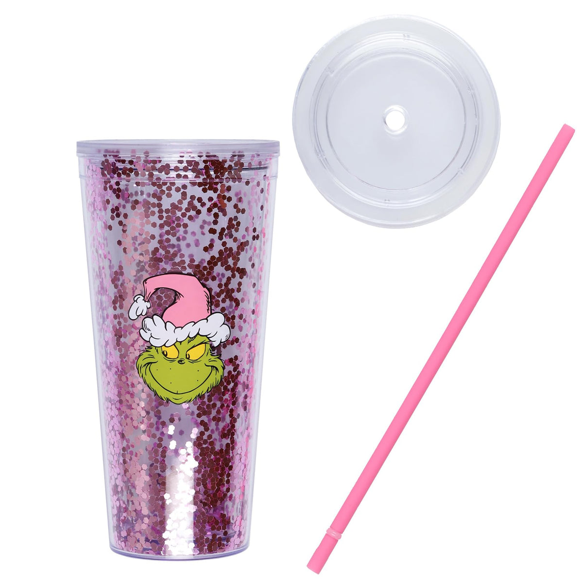 Pink 22 oz Insulated Tumbler with Straw G3594