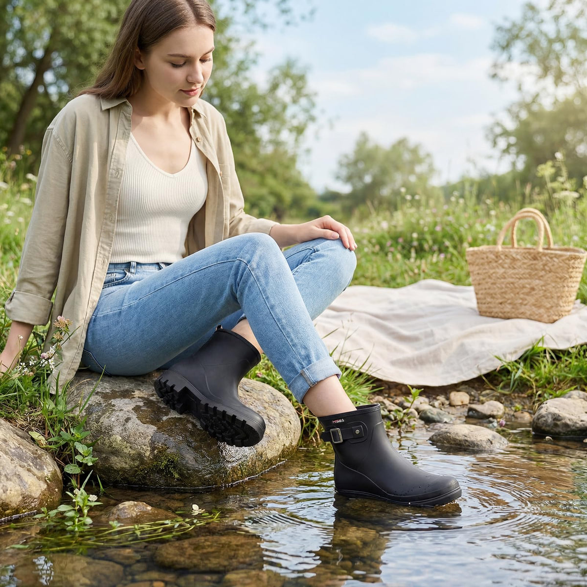 Waterproof Short Ankle Rubber Rain Boots V553