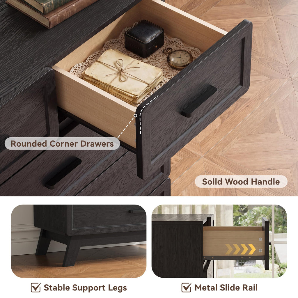 Black 6 Drawer Dresser A931