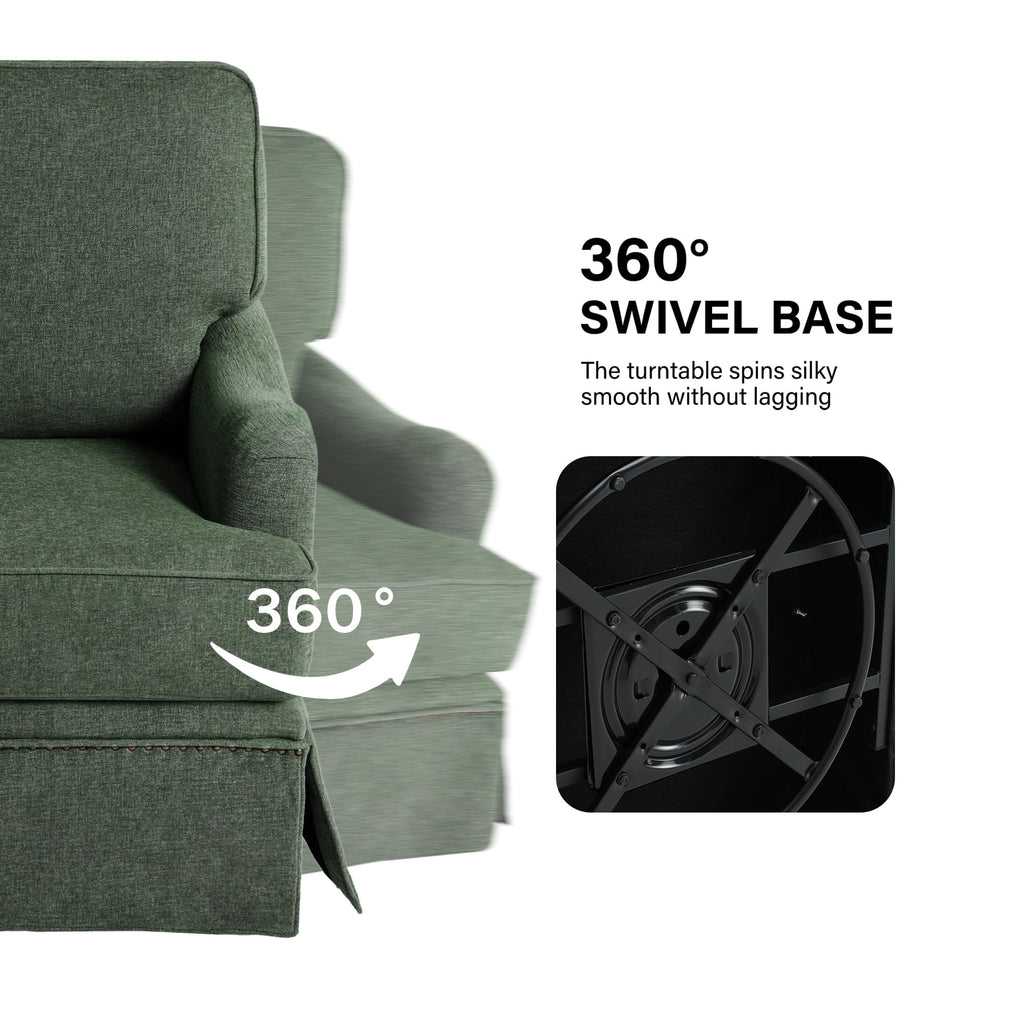 Green Swivel Accent Chair Set of 2 Z21077