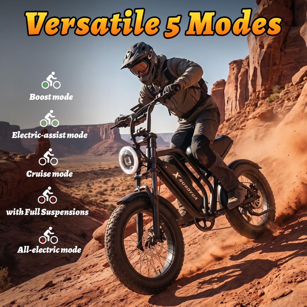 Electric Bike 1500W Peak Motor 48V 15.6Ah Removable Battery D923
