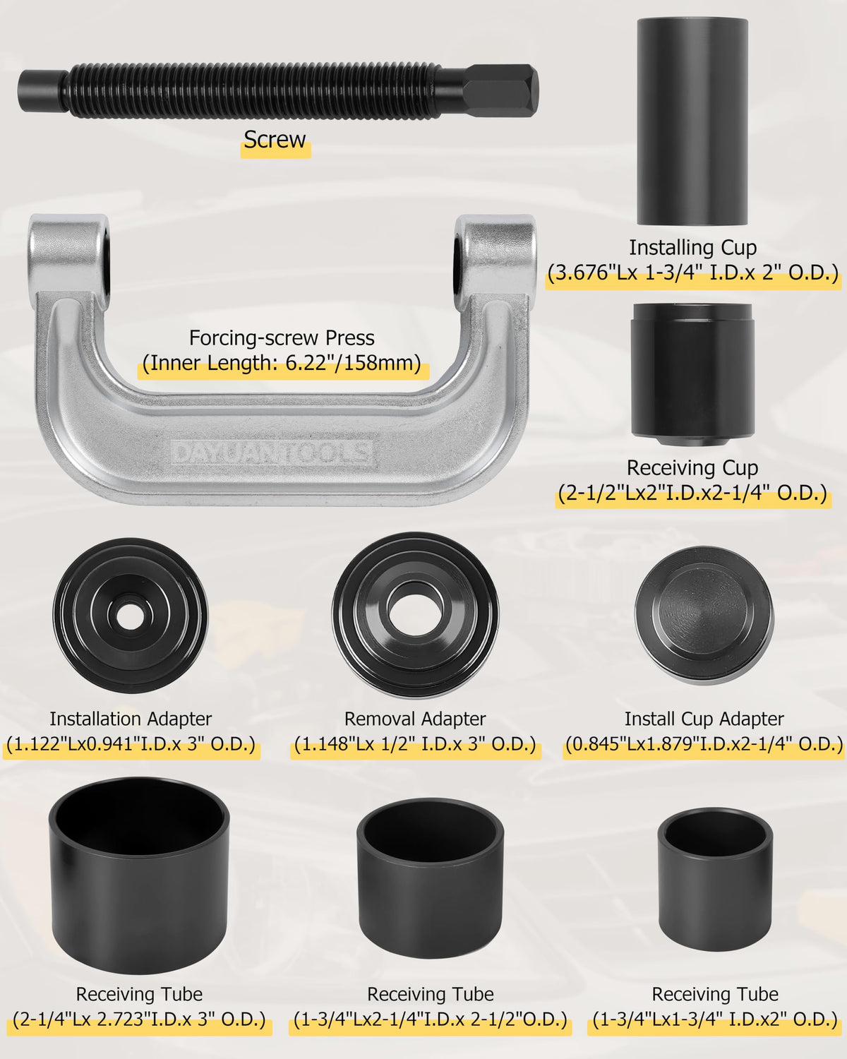 Ball Joint Press & U Joint Removal Tool Kit J7412