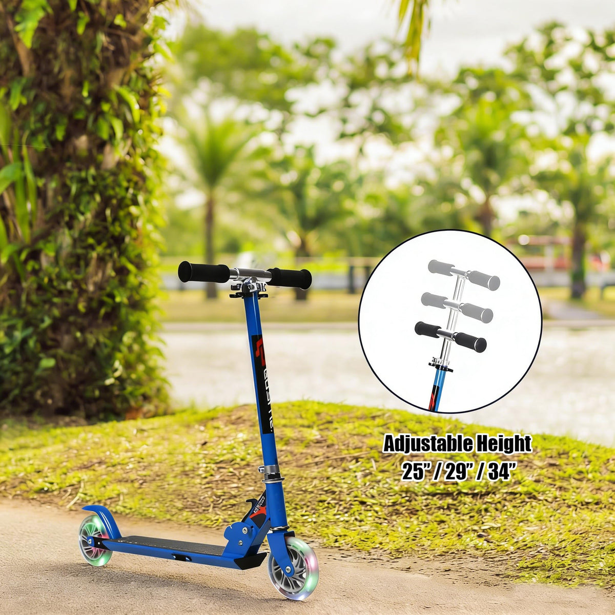 Folding Kick Scooter with 2 Flash Wheels X11861
