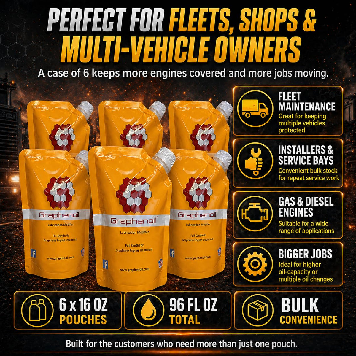 Graphene Engine Treatment, Pack of 6 – 16 oz Pouches K998049