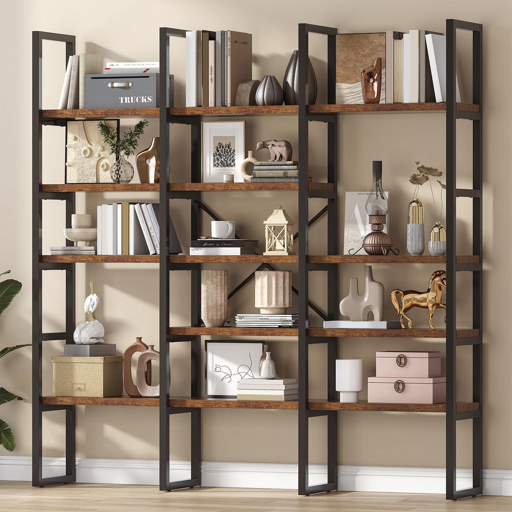 5 Tier Wood and Metal Bookshelf D313630