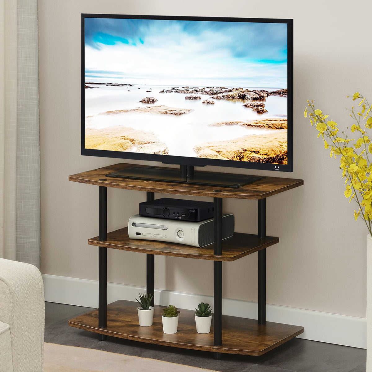 3-Tier TV Stand with Shelves X727475