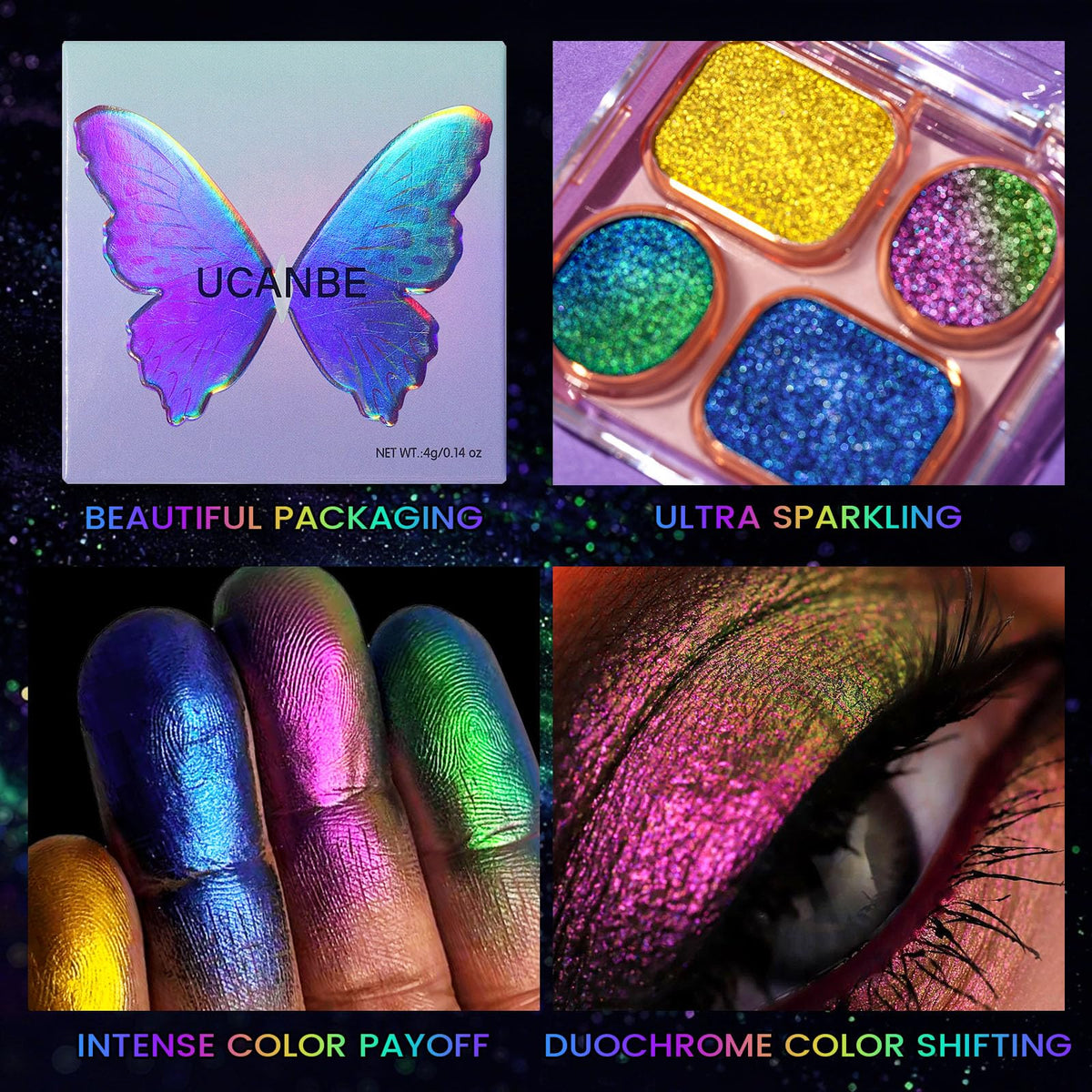 Multichrome Chameleon Eyeshadow Makeup Palette M4873